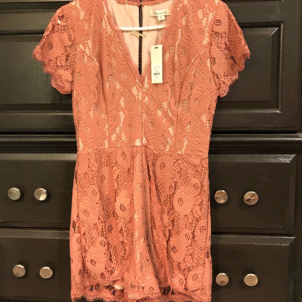 Lace Romper- Mauve/Pink